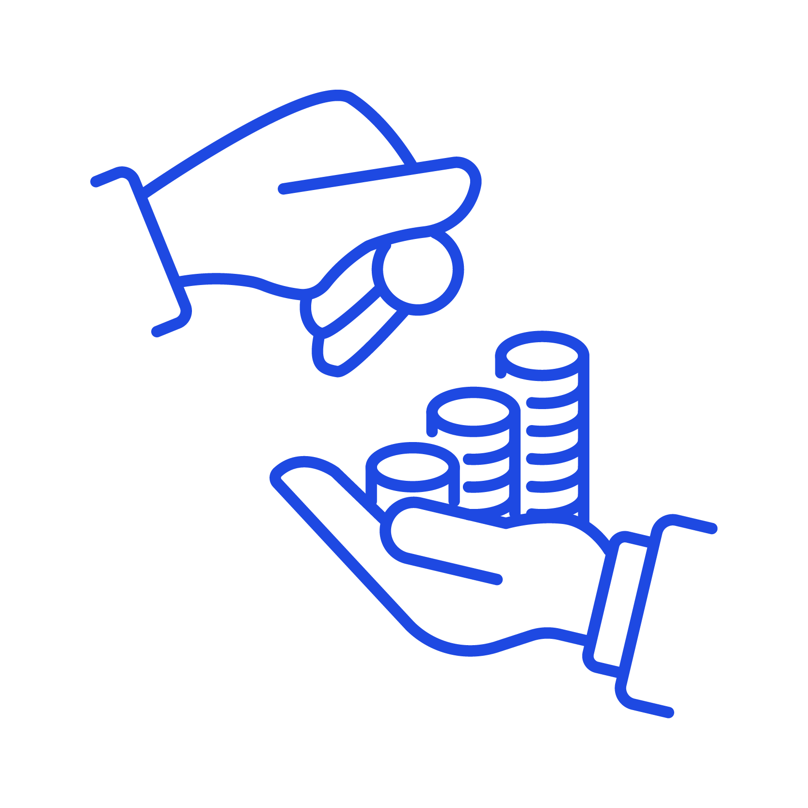 hand holding coins