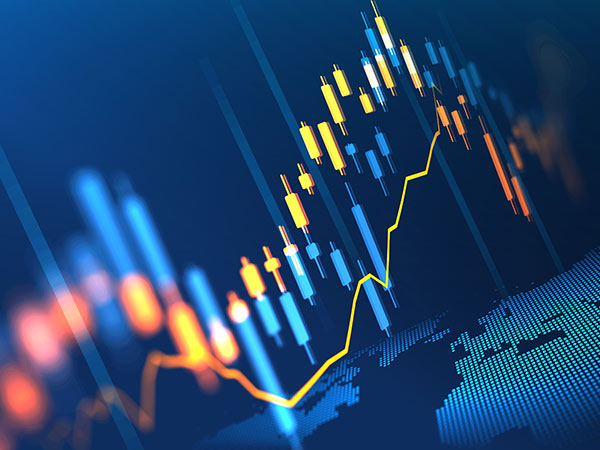 candlestick graph on screen